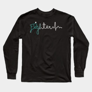 Fighter- Gynecologic Cancer Gifts Gynecologic Cancer Awareness Long Sleeve T-Shirt